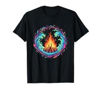 Feu de Camp Trippy entouré d'eau colorée T-Shirt