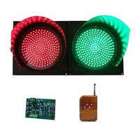 Feu de Circulation à LED, feu de Circulation à LED 200 mm avec télécommande et Cycle Automatique, Signal Rouge/Vert Stop/Start, boîtier PC étanche pour Le contrôle du trafic (12 V, 24 V) (12