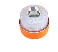 Feu de Détresse V16 LED 360° - Balise d’Urgence avec Base Magnétique Puissante, Batterie Incluse, Double Mode Ambre Clignotant + Lumière Blanche, Étanche IP54, Activation Manuelle