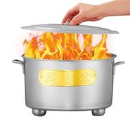 Feu de feu, cage à feu extérieure en métal, brûleur efficace pour déchets de bois, design perforé offrant un flux d'air maximal, couvercle de sécurité inclus pour la détention d'étincelles