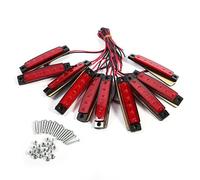 Feu de gabarit latéral LED 10 pièces 6LED indicateur feu de gabarit latéral 24 V pour Camion remorque Van Caravane(Rouge)