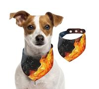 Feu de Hockey sur Glace,Bandanas pour Chien, écharpe en Coton, Bavoirs réglables pour Animaux de Compagnie,L