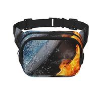 Feu de Hockey sur Glace,Sac Banane carré Double Couche, Sac de Poitrine