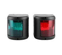 Feu de navigation LED 12 V étanche pour bateau, feu latéral tribord avec lentille verte et rouge, coque noire en plastique ABS pour la sécurité des yachts