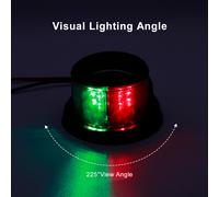 Feu De Navigation Led Rouge Et Vert Pour Bateau, Ponton, Yacht, Cadre Plaqué Argent, Dc12v