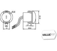 HELLA Valuefit 2Pg 357 011-021 Feu De Position - Led - 12/24V - Montage Encastré/Fixé - Couleur Du Voyant: Limpide - Couleur Led: Jaune - Avant - Quantité: 1