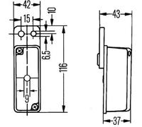 Feu de gabarit HELLA 2XS 005 020-011