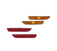 Feu de Position Pour Ford Pour Mustang 2010-2014 Pare-chocs Avant Et Arrière Marqueur Latéral Coques Lentille Rouge Ambre Fumé Sans Ampoule Feux de Position(4pcs front rear)
