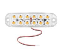 Feu de sécurité pour véhicule - Lampe clignotante 12 LED 12-80 V, base en d'aluminium, balise d'avertissement à lentille acrylique, système de signalisation étanche à la poussière avec kit d'i