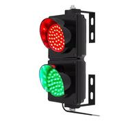 Feu De Signalisation À LED avec Télécommande, Feu De Signalisation Rouge Et Vert 2 en 1, Boîtier PC Noir, Étanche IP65 for L'extérieur, Adapté Aux Routes Et Aux Péages.(Push Button control-220V)