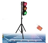 Feu de signalisation LED avec support et télécommande, hauteur réglable, longue durée de vie, idéal pour les chantiers de construction temporaires et l'éducation des enfants