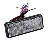 feu de stop blanc moto,Lumière de frein de queue de moto, 12V 2.4W Moto universelle Scooter Cyclomoteur Rectangle LED Réflecteur feu de op Lampe Feu arrière Convient pour la plupart des motos (blanc)