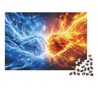 Feu Eau Énergie 1000 Pièces Mini Puzzle pour Adultes Décor Maison | 70x50cm Carton Amateurs De Puzzles Relaxation Mentale Puzzle Intellectuel Cadeau Anniversaire Décor De Bureau