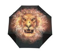 Feu Lion en Colère Parapluie Pliable Pliant à Ouverture Automatique Parapluies Pliant Coupe-Vent pour Voyager Plage Femmes Enfants Homme Fille