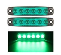 Feu Position Latéral LED 6LED Étanche ABS(Green) | Tension 12-24V, lot de 2 unités, compatible pour camion remorque, installation pour facile, haute durabilité