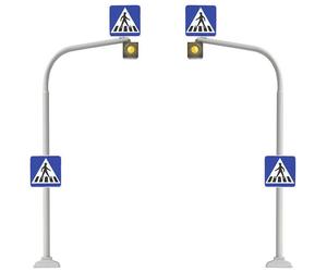 Feu pour passage piéton Busch 5916 H0 jeu de 2 avec passage piéton à appliquer kit 1 pc(s)