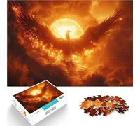 Feu Solaire du Phénix brûlant Puzzles de 1000 pièces pour Adolescents Jeux de détente Cadeau d'anniversaire, Cadeaux, décoration Murale 38x26cm