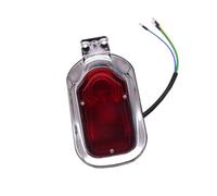 Feu Stop Moto Feu arrière de Frein Tombstone 12 V pour Moto, chromé et Rouge pour Choppers pour Cruisers