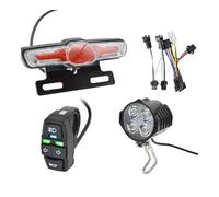 Feu Stop Moto Kit de Feux de freinage et arrière pour vélo électrique pour Batterie 24 V 36 V et 48 V avec klaxon Interrupteur de Phare et Clignotant
