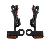 Feu Stop Motocyclette Lot de 2 Clignotants Avant et arrière à LED pour Moto, boîtier Noir, lentille Ambre, Lampe témoin