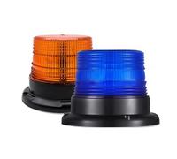 Feu stroboscopique d'urgence à 24 LED avec base magnétique, éclairage de toit for voiture, police, 12 V/24 V, 1 pièce(Red)