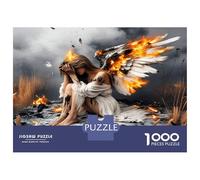 Feu sur Aile d'ange 1000 Pièces Pack Puzzle Drame d'ange déchu Puzzle Premium Carton Haut De Gamme - Seniors, Concentration, Cadeau Maison Neuve Et Pause Bureau 70x50cm/1000pcs