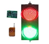 Feu Tricolore de 200mm avec Télécommande et Cycle Automatique, Feu Stop and Go Rouge/Vert, Feu de Signalisation LED, Voyant Industriel Étanche IP65 (Size : 220V)