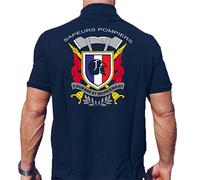 feuer1 Sapeurs Pompiers - Courage et Devouement - Polo (Navy/Bleu Marine) - Multicolore