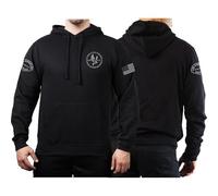 FEUER1 Sweat à capuche noir, L.A.P.D. SWAT, Californie, drapeau, Noir , M