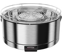 FEUERDESIGN - Barbecue à charbon Mayon Inox, table diamètre 33 cm, en acier inoxydable