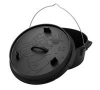 Feuergott Dutch Oven 6,5 l sans pieds - Grande casserole en fonte pour cuisinière, induction, four, rôti, pain, barbecue - Cocotte pour famille, ragoût, ragoût, ragoût, goulache, cuisine, rôtissoire