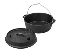 Feuergott Dutch Oven Cocotte en fonte sans pieds 3,5 l pour pain, four, cuisinière, induction, barbecue - Taille familiale pour plats mijotés, rôtis, ragoûts, casseroles, petits pains, barbecue