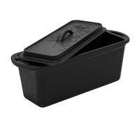 FEUERGOTT - Moule à pain en fonte de 3 l avec couvercle - Moule à cake idéal pour le pain, les gâteaux, les recettes du Dutch Oven - Casserole à pain rectangulaire - Casserole en fonte pour four,