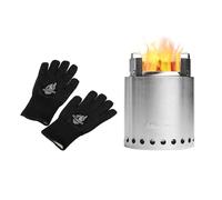 FEUERGOTT Solo Stove Kit de camping Grand réchaud de camping avec gants de barbecue, brasero sans fumée, brasero d'extérieur pour jardin, balcon, terrasse, camping