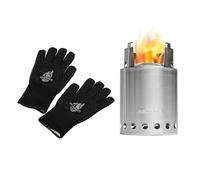 FEUERGOTT Solo Stove Titan Kit réchaud de camping avec gants de barbecue, foyer portable, brasero sans fumée, barbecue d'extérieur, tonneau à feu pour jardin, camping, terrasse