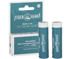 Feuerhand Piles Li-Ion 18650, 3.450mAh, lot de 2, Batterie