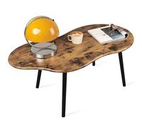 FEUFOAM Petite table basse en forme de nuage - Table basse industrielle en bois irrégulier - Table basse du milieu du siècle - Meubles décoratifs pour salon, petits espaces et bureau - Marron brillant