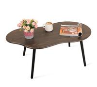 FEUFOAM Table basse en forme de nuage, style industriel moderne, tables basses en bois, table centrale irrégulière, table de sol, milieu du siècle, meubles décoratifs pour salon, marron rustique