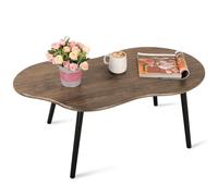 FEUFOAM Table basse rustique avec grain de bois irrégulier, simple, moderne, en forme de nuage, table centrale, table haute pour salon, bureau à domicile