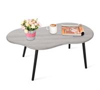 FEUFOAM Table Basse Rustique Grise en Forme de Nuage pour Petits espaces, Table Centrale irrégulière Unique avec Cadre en Bois, Meubles décoratifs pour Salon, Bureau