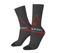 FEUIASTU Chaussettes unisexes Crew Sock Gary - Respirantes - Numan - Chaussettes de sport pour homme, femme, fille, garçon et femme - Bande noire, 8, taille unique