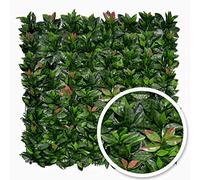 Feuillage Artificiel Photinia en Plaque Fausse Plante intérieur extérieur synthétique Mur clôture Balcon décoration