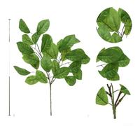 Feuillage d'eucalyptus artificiel réaliste pour tige de 48 cm (vert | Design réaliste en magnolia, matériau en soie, 48 cm de long, aspect élégant, pas de flétrissement ou de décoloration
