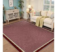 Feuillage Floral Motif Roulant Tapis Doux Lavable Bohem Tapis Moderne antidérapant Moquette à Poil Bas Salon intérieur Chambre sous la Table 160x200cm