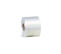 Feuillard de cerclage largeur 9mm L.500m poids 80g/qm PES blanc résistance à la rupture 280kp