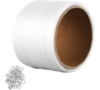 Feuillard de cerclage tissé - 19mm x 0,9mm x 100m - 800kg de feuillard kraft pour l'emballage et la logistique - résistant et durable