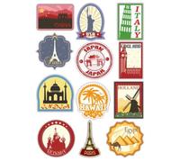 Feuille 12x Voyage Stickers muraux en vinyle autocollant pour ordinateur portable, iPad, Valise logo 4863
