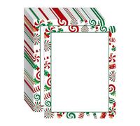 Feuille à lettres de Noël - 50 feuilles avec bord festif pour lettres festives, vacances de Noël, papier à lettre avec tête de lettre, pour écrire des lettres, des notes, des invitations de mariage et