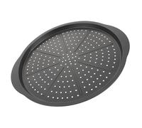 Feuille à pizza sans danger pour four de 38 cm : design perforé en acier au carbone anti-adhésif et thermique efficace pour une croûte croustillante