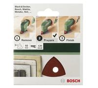 Feuille abrasive Delta avec bande auto-agrippante, perforé Bosch Accessories 2609256A49 Grain 60 Cote d'encoignure 93 mm 5 pc(s)
